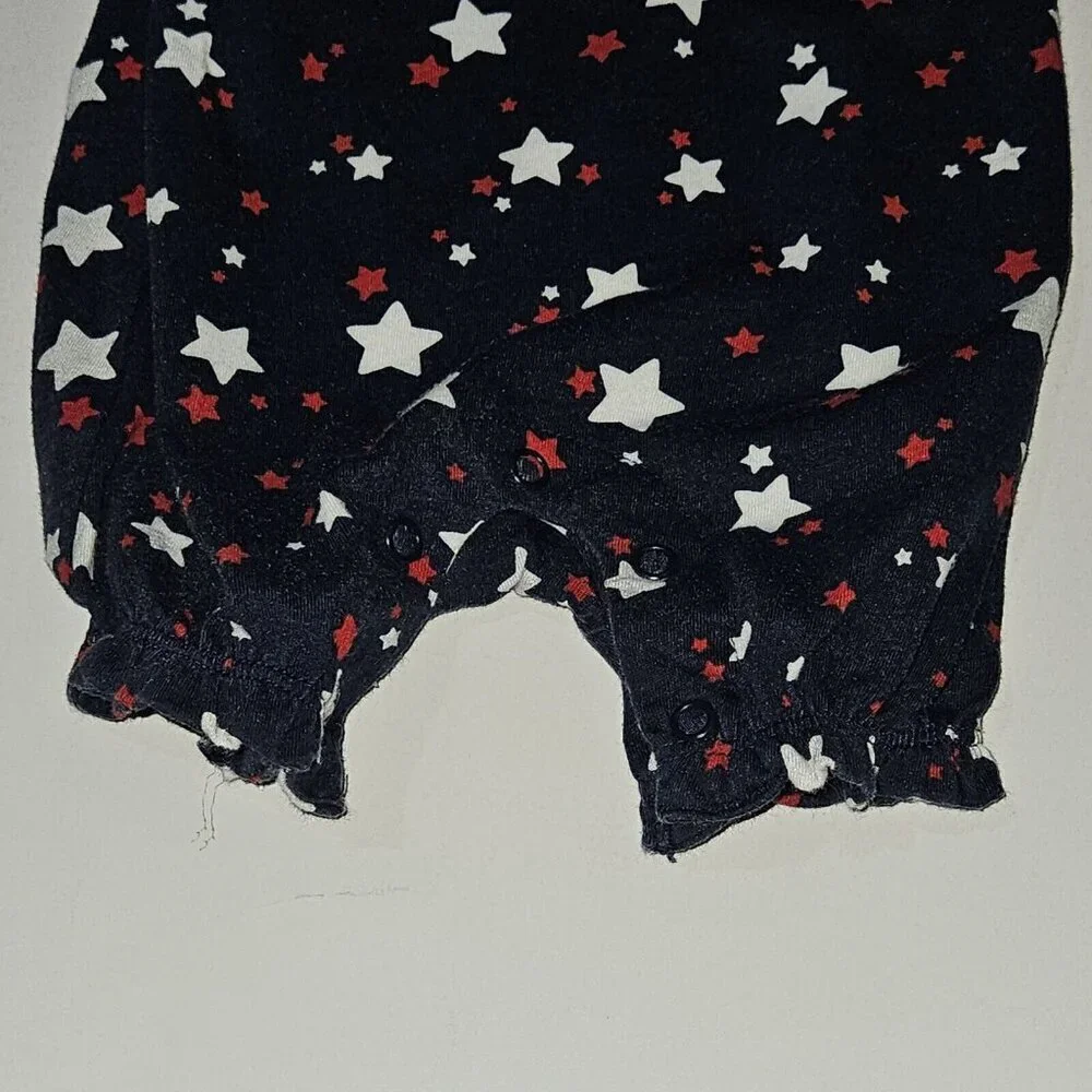 Patriotic 4th of July Baby Girl 3-6 Months Clothes Lot Shirt Romper Bodysuit RWB